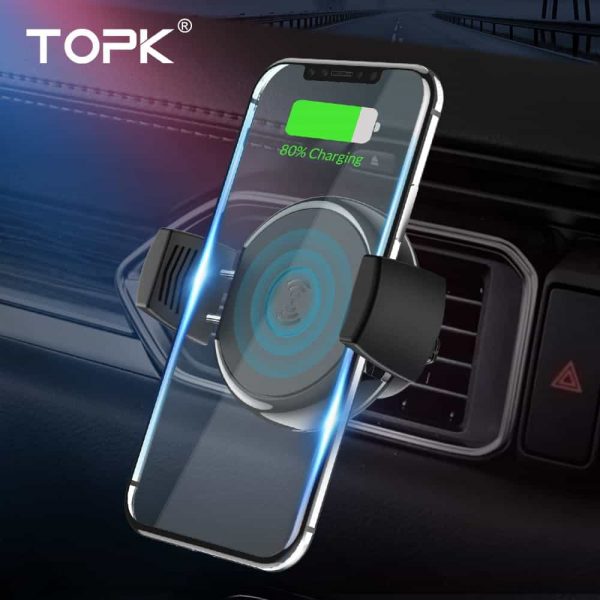 Автомобильный держатель телефона TOPK B47W с беспроводной зарядкой