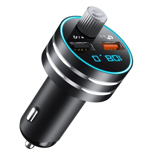 Автомобильное зарядное устройство FM-трансмиттер модулятор TOPK G201Q Bluetooth, MicroSD, USB QC 3.0 18W 2xUSB