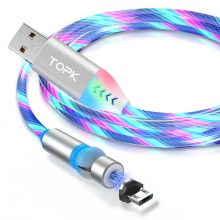 Светящийся магнитный USB кабель для зарядки телефона вращающийся на 540° - TOPK AM22 LED