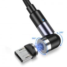 Магнитный кабель зарядка TOPK AM59 LED вращающийся на 540°