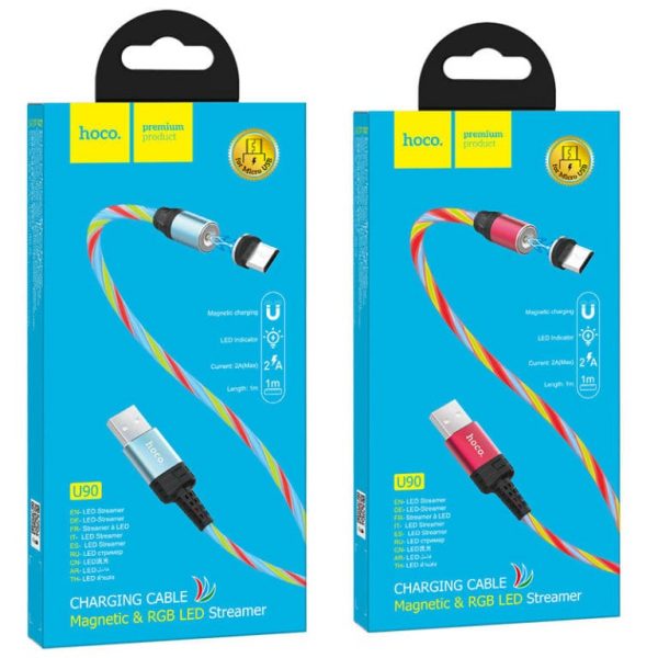 Светящийся магнитный USB кабель Hoco U90