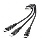 Кабель зарядки MicroUSB, Type-C, Lightning Hoco X47