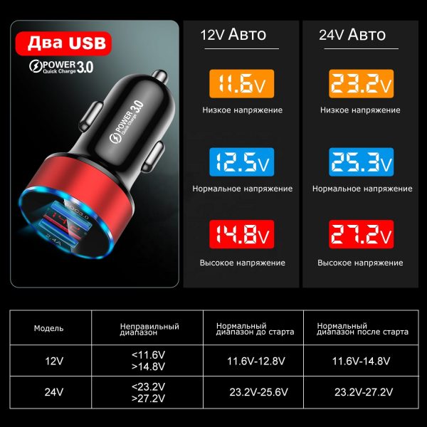 Автомобильное зарядное USLION UD2559 30W 2xUSB