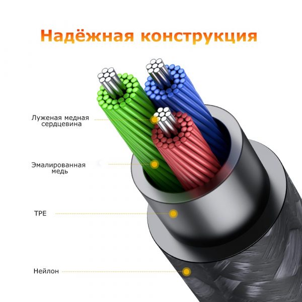 Кабель AUX Mini-Jack 3.5мм/3.5 мм TOPK YP13