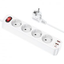 Сетевой удлинитель NS1 "Aura", 4 розетки, 3хUSB порта, PD20W